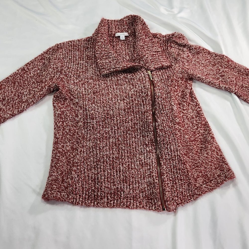 Isaac Mizrah Live! Cranberry Asymmetrical Cardigan Lot D